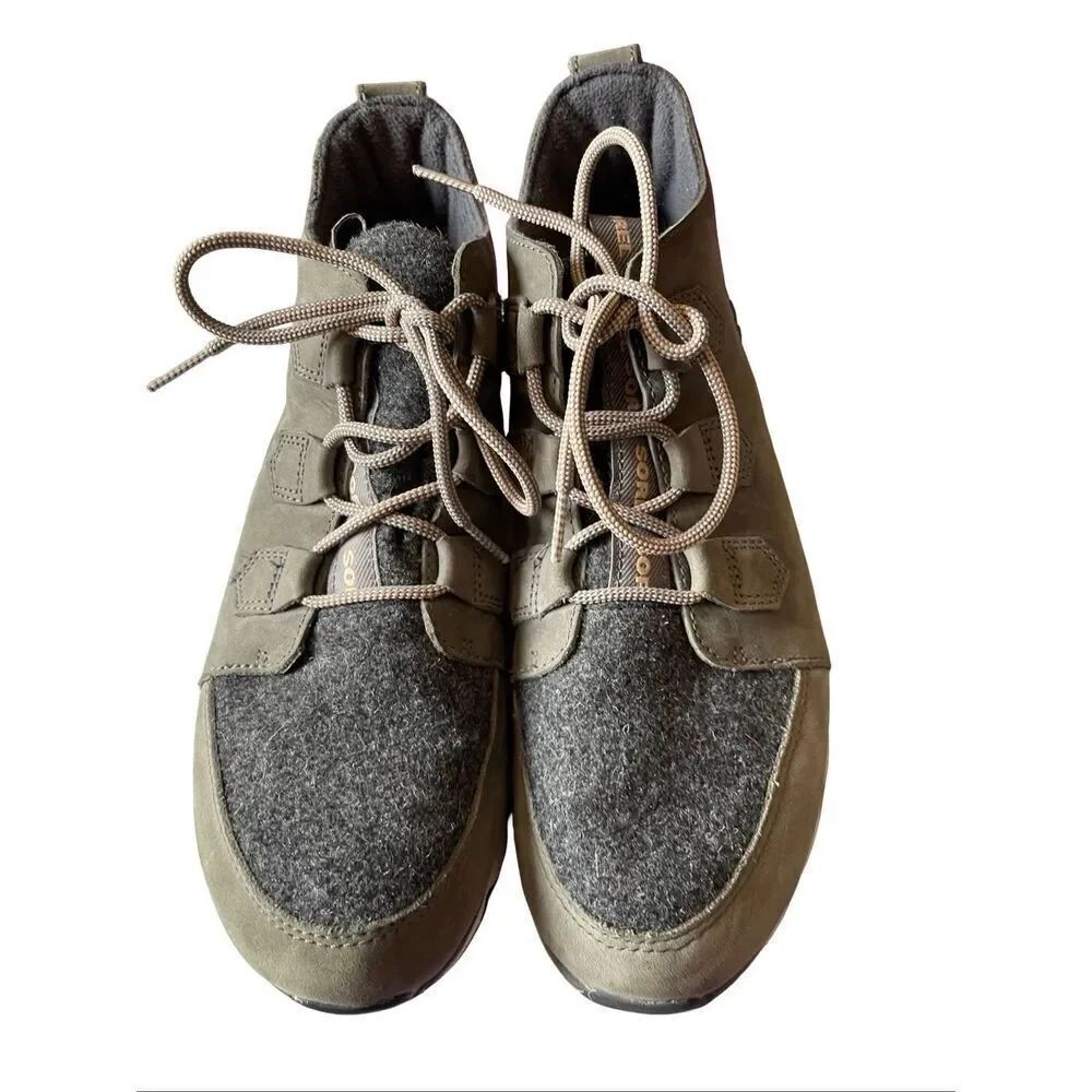 Sorel Womens Quarry Gray Waterproof Lace Up Kinetic Caribou Ankle Boots Size 10